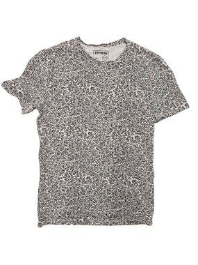 Express Womens Leaf Print Stretch T-Shirt Size XS